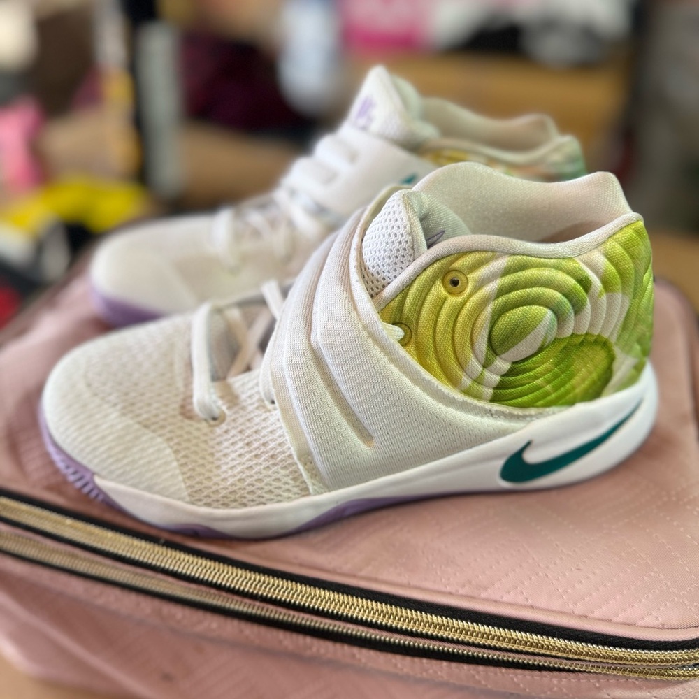 Nike Kids' White and Lime Green Sneakers